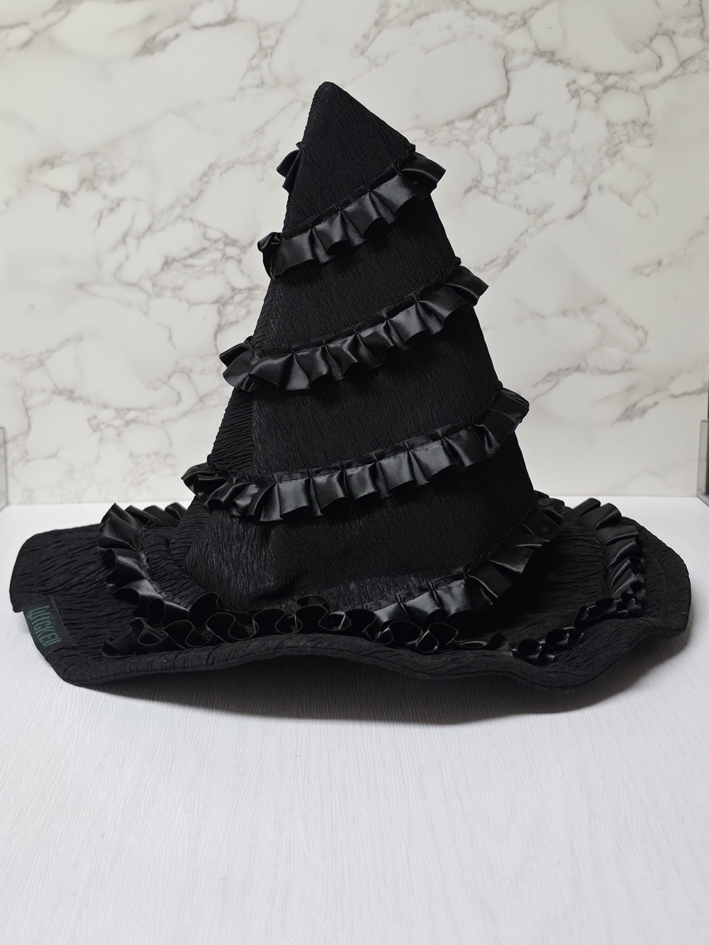 Elphaba Black Ruffled Witch Hat-Wicked